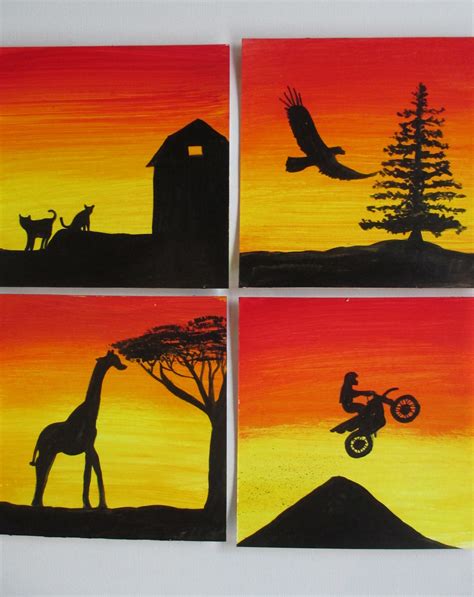 silhouette canvas painting|silhouette art on canvas.